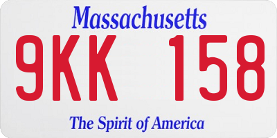 MA license plate 9KK158