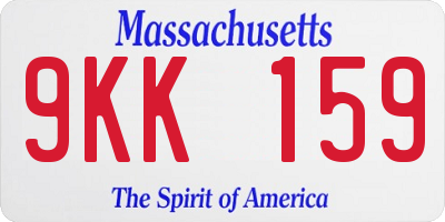 MA license plate 9KK159