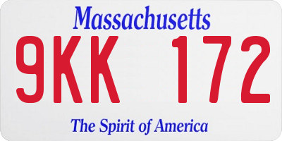 MA license plate 9KK172