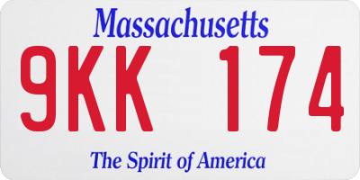 MA license plate 9KK174