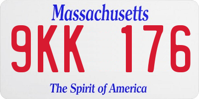 MA license plate 9KK176
