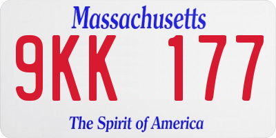 MA license plate 9KK177