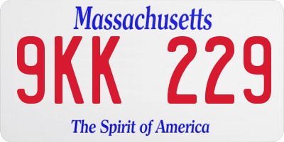 MA license plate 9KK229