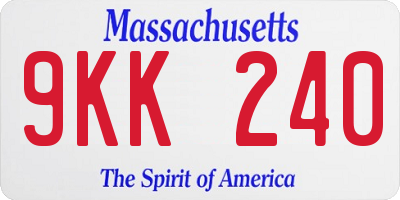 MA license plate 9KK240