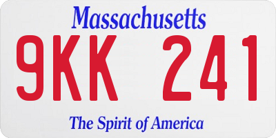 MA license plate 9KK241