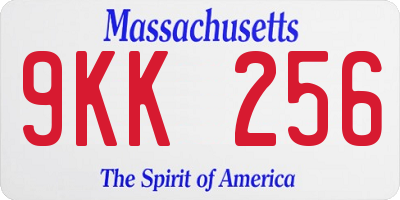 MA license plate 9KK256
