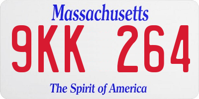 MA license plate 9KK264
