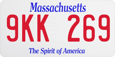 MA license plate 9KK269
