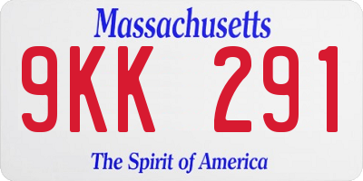 MA license plate 9KK291