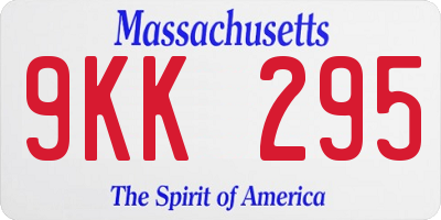 MA license plate 9KK295