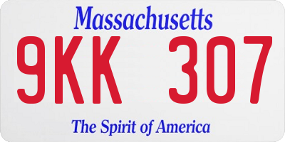 MA license plate 9KK307