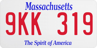 MA license plate 9KK319