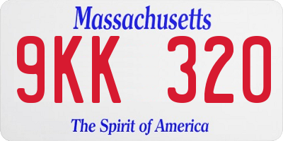 MA license plate 9KK320
