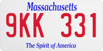 MA license plate 9KK331