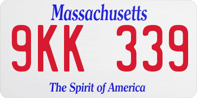 MA license plate 9KK339
