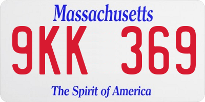 MA license plate 9KK369