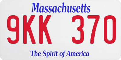 MA license plate 9KK370