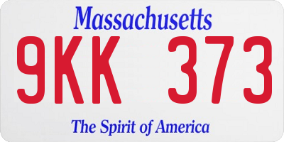 MA license plate 9KK373