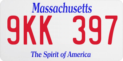 MA license plate 9KK397
