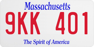 MA license plate 9KK401