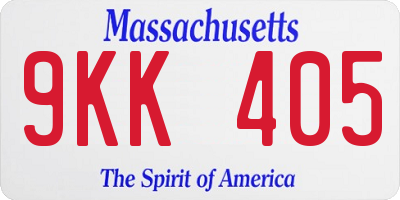 MA license plate 9KK405
