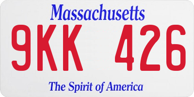 MA license plate 9KK426