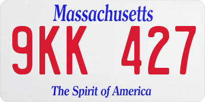 MA license plate 9KK427