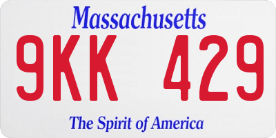 MA license plate 9KK429