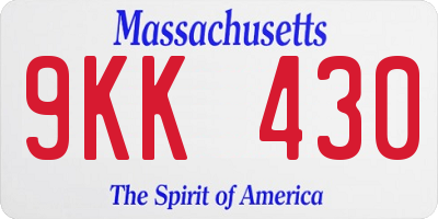 MA license plate 9KK430