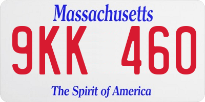 MA license plate 9KK460