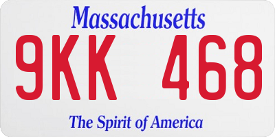 MA license plate 9KK468