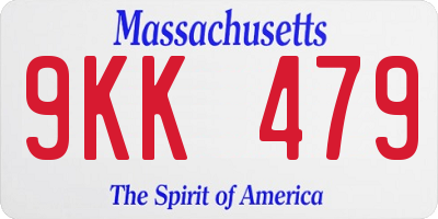 MA license plate 9KK479
