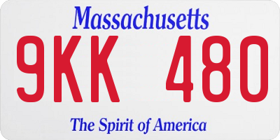 MA license plate 9KK480