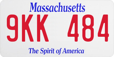 MA license plate 9KK484