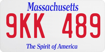 MA license plate 9KK489