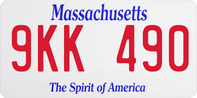 MA license plate 9KK490