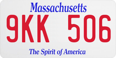 MA license plate 9KK506