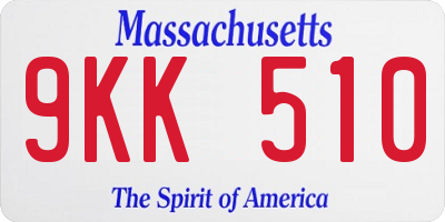MA license plate 9KK510