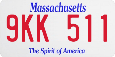 MA license plate 9KK511