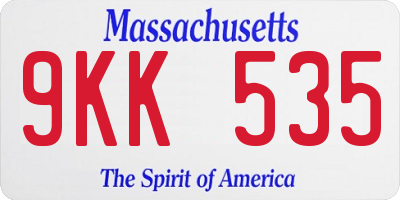 MA license plate 9KK535