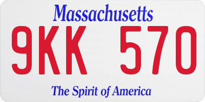 MA license plate 9KK570