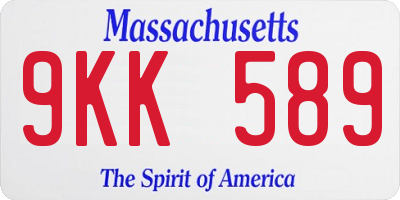 MA license plate 9KK589
