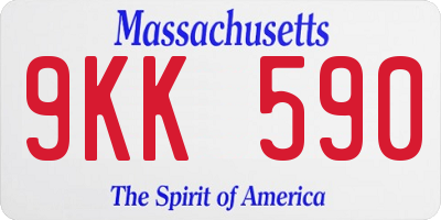 MA license plate 9KK590