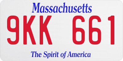 MA license plate 9KK661