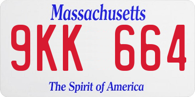 MA license plate 9KK664