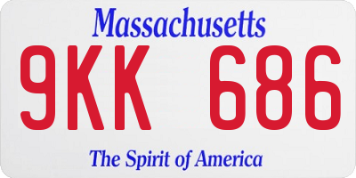 MA license plate 9KK686