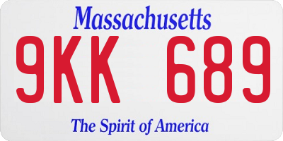 MA license plate 9KK689