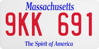 MA license plate 9KK691
