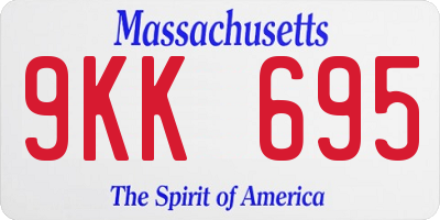 MA license plate 9KK695