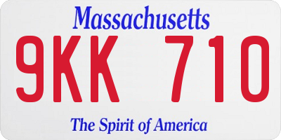 MA license plate 9KK710